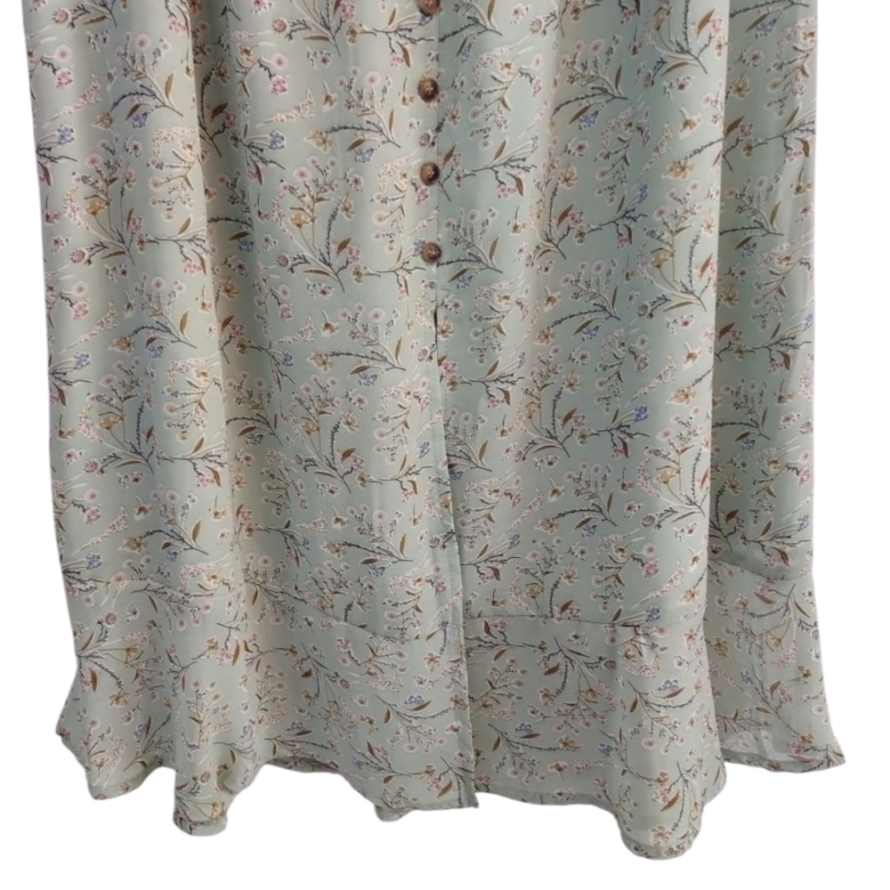 Mikarose Jade Birch Floral Spring Blooms Button Front Maxi Skirt Boho Sz XL NWT - Picture 7 of 12